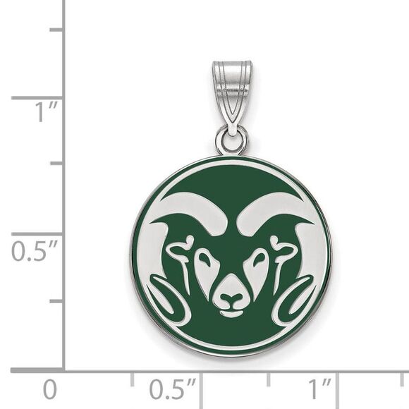 Sterling Silver Colorado State Enameled Large Pendant